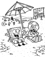A coloring page of spongebob squarepants